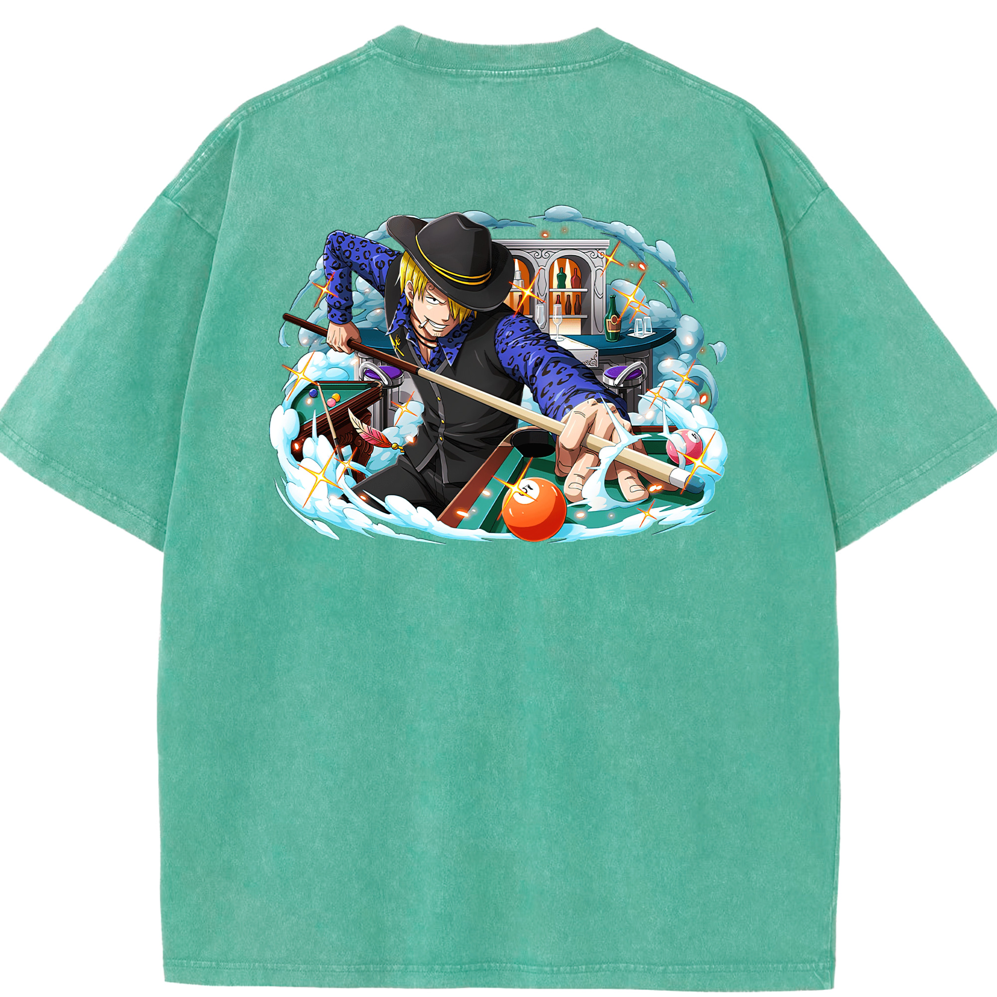 ワンピース サンジ ONE PIECE Sanji 綿100% ヴィンテージ風 半袖Tシャツ（背面プリント）